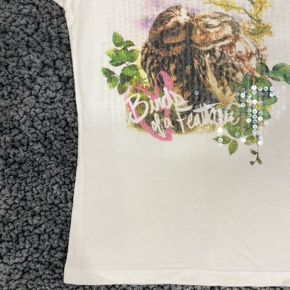 Girls Khol's Birds of a Feather Sequin T-Shirt Top Size M (8) - Picture 2 of 7